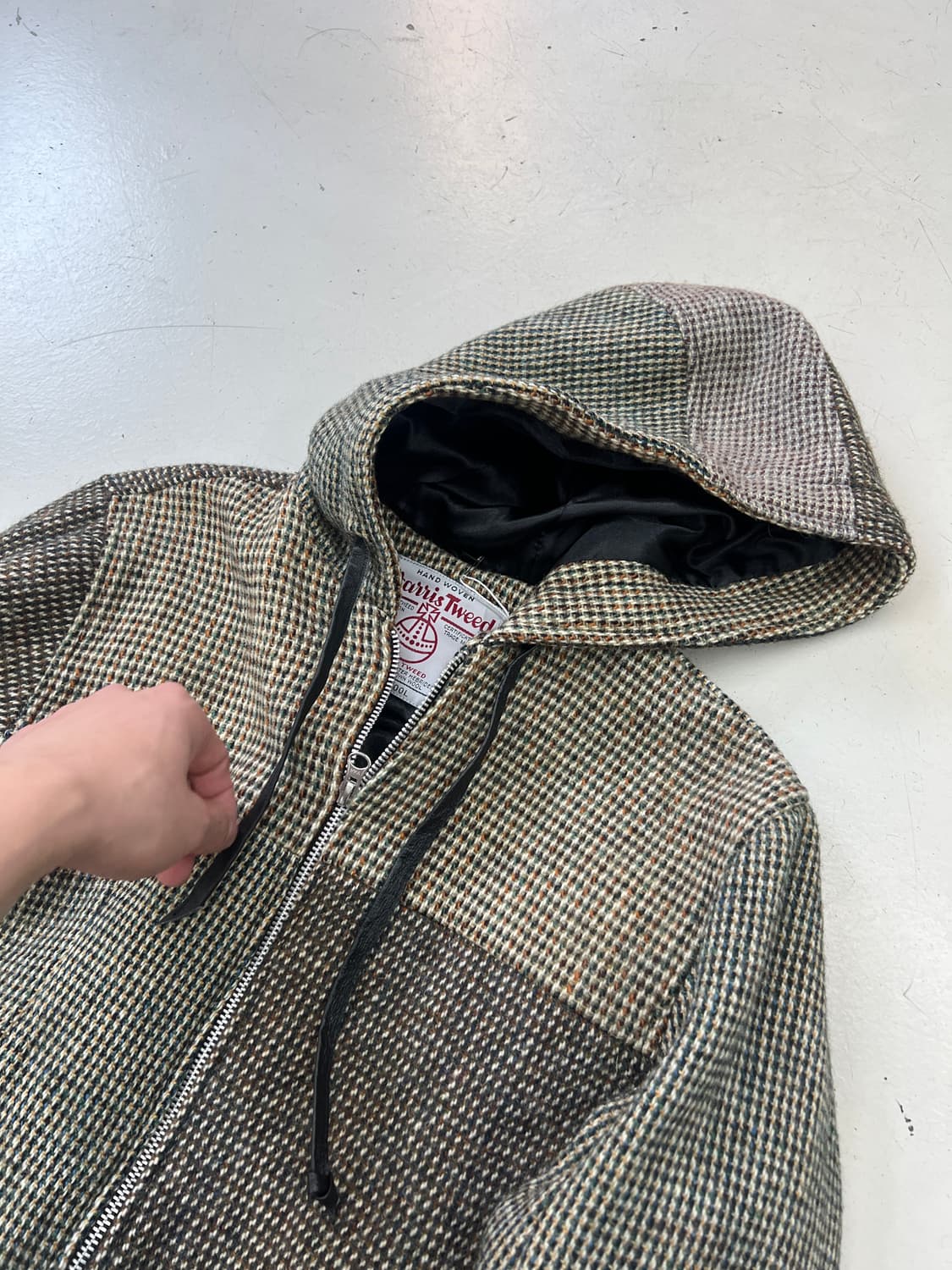 해리스트위드 후드집업 자켓 상품이미지3