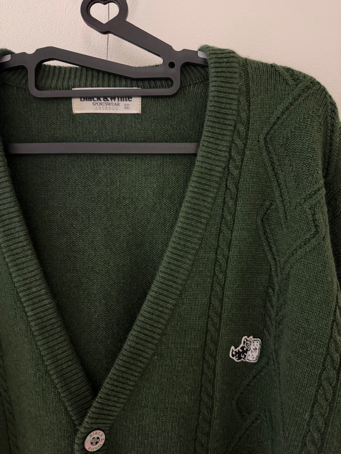 (신품급)black & white 블랙앤화이트 가디건 LL 상품이미지3