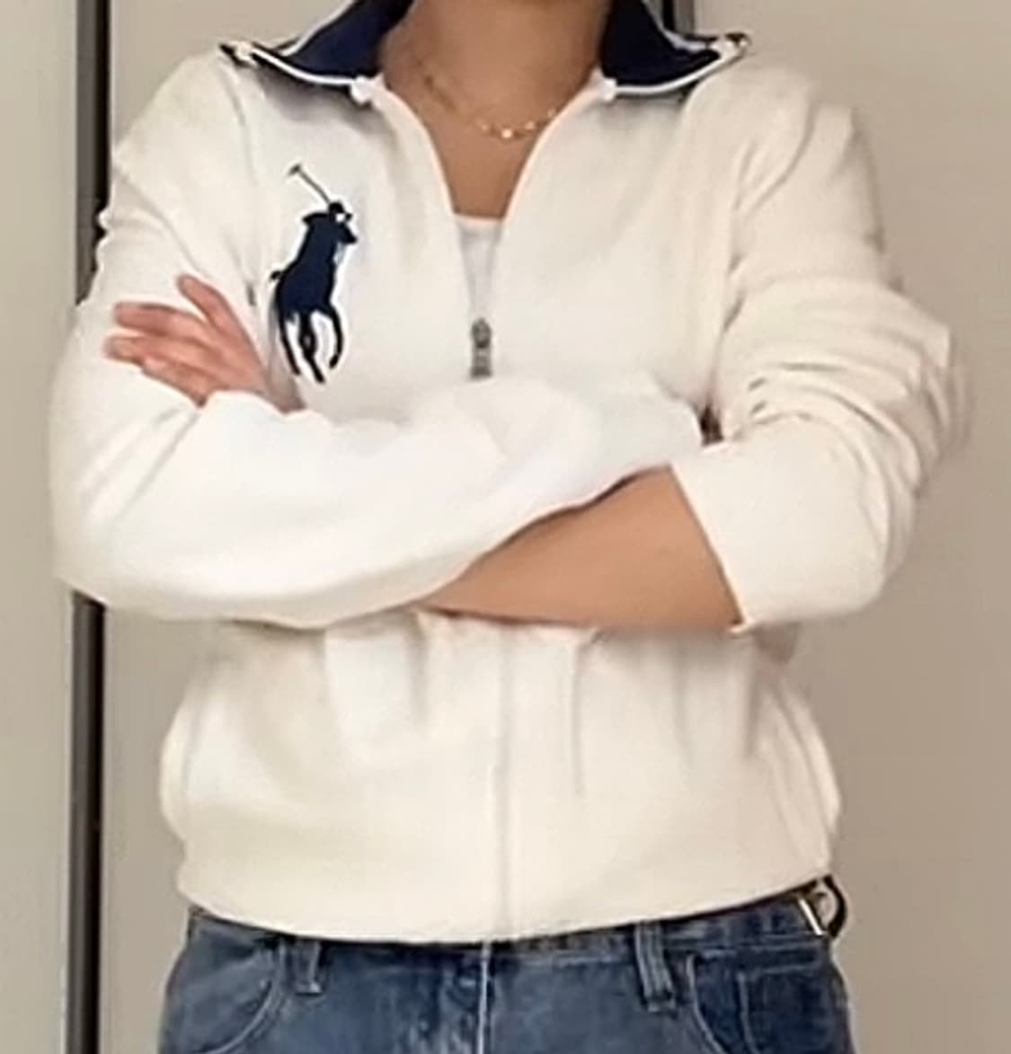 폴로 랄프로렌 화이트 빅포니 져지 집업 상품이미지1