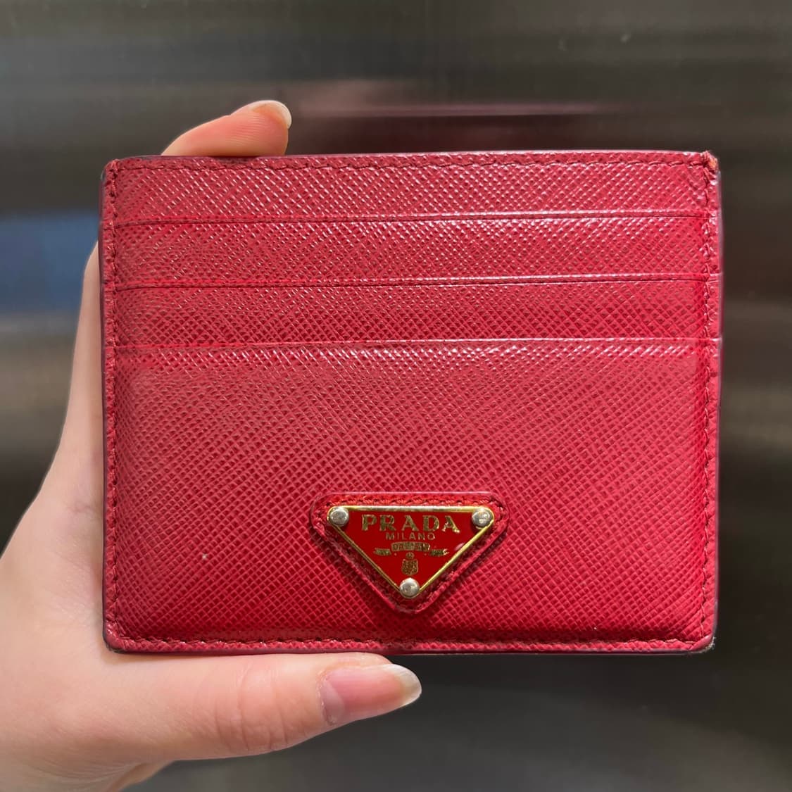 프라다 카드지갑 레드 상품이미지1