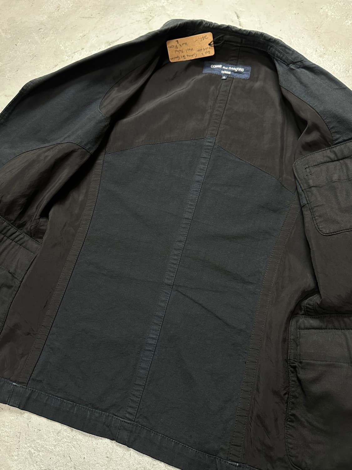 00's 꼼데가르송 옴므 하드페이딩 워크 자켓 꼼데 블레이저 상품이미지7