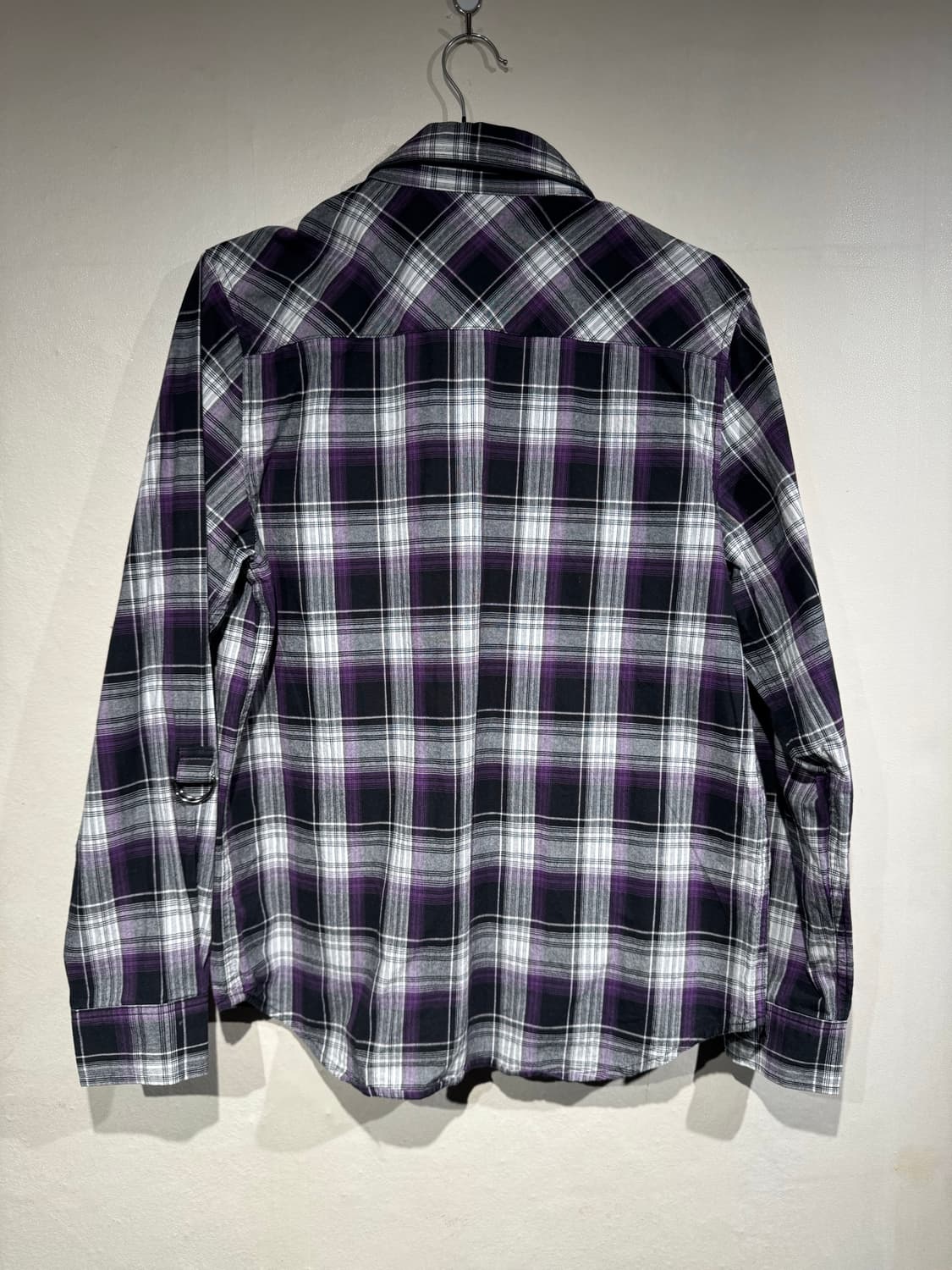 Doublefocus purple black check shirts    상품이미지2