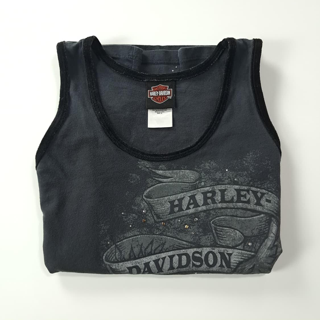 CK231 XL 할리데이비슨 00s 미국판 차콜그레이 슬리브리스 티셔츠 상품이미지7