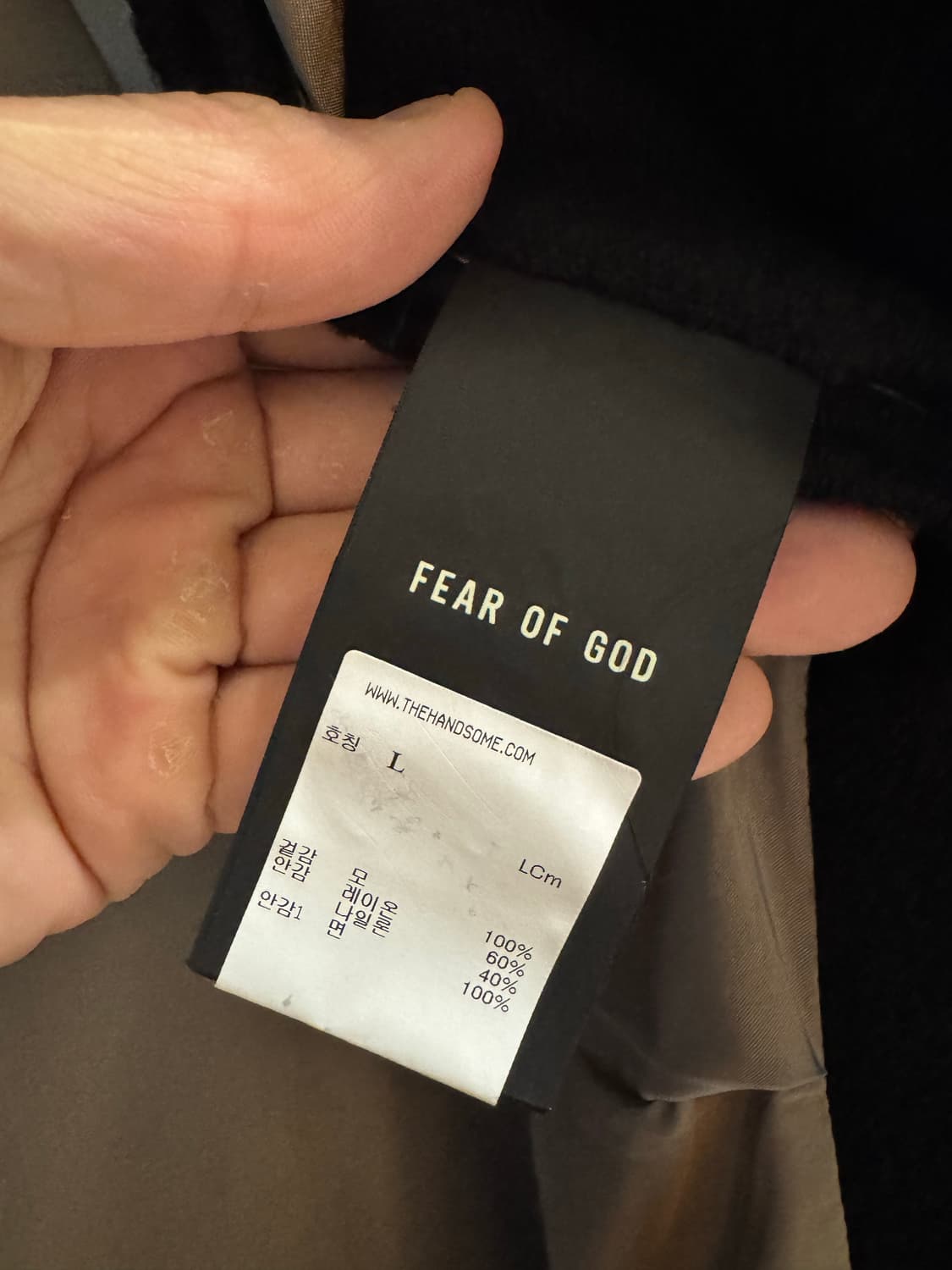 Fear of God 7th 블랙 코트 L 상품이미지5