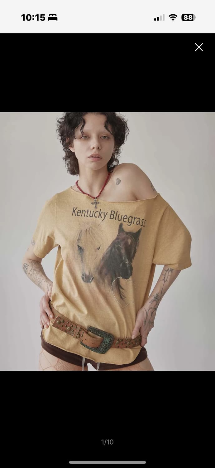 스컬프터 오프숄더 티셔츠 Sheriff Cut Out Tee Yellow 상품이미지1