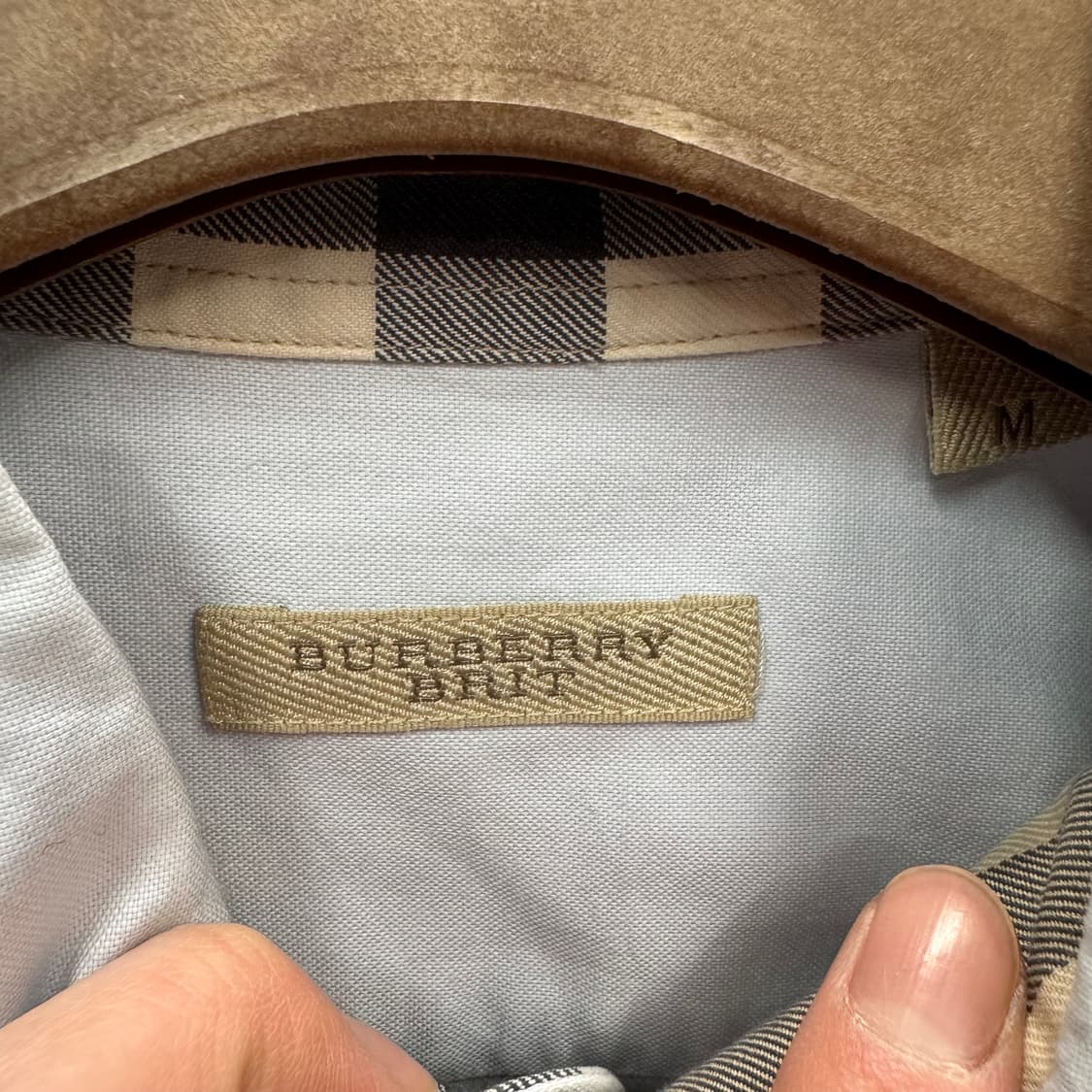 버버리 브릿 긴팔 셔츠 기사 로고 포인트 스카이블루 상품이미지6