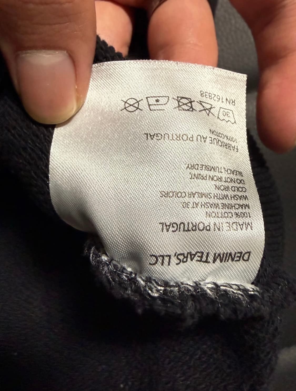 데님티어스 후드티 블랙 M 상품이미지4