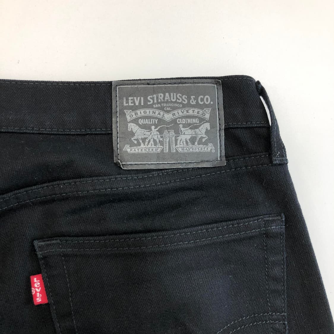 리바이스 오리지널 블랙 크롭 데님진 34 인치 상품이미지3