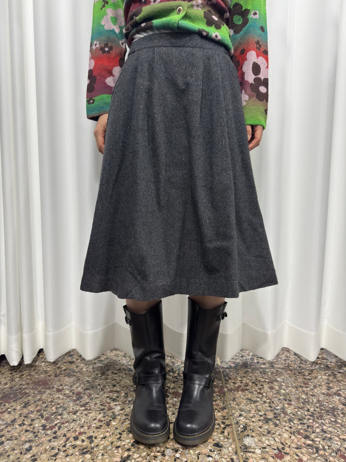 wool gray midi skirt 상품이미지3