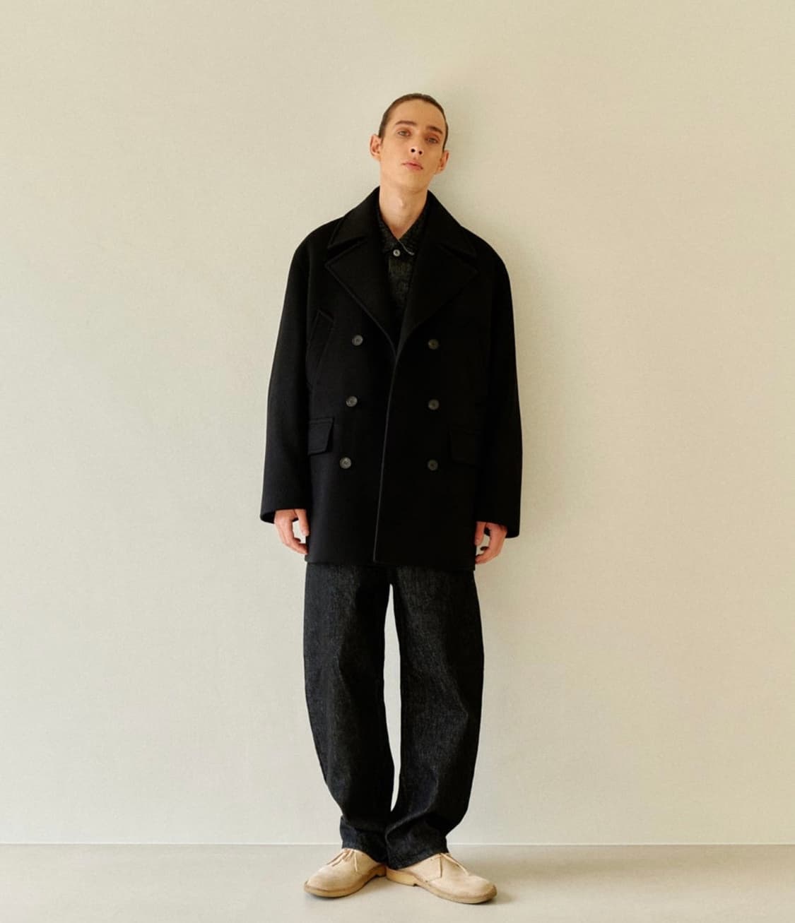 아트이프액츠 오버사이즈 피코트 네이비 L 상품이미지2