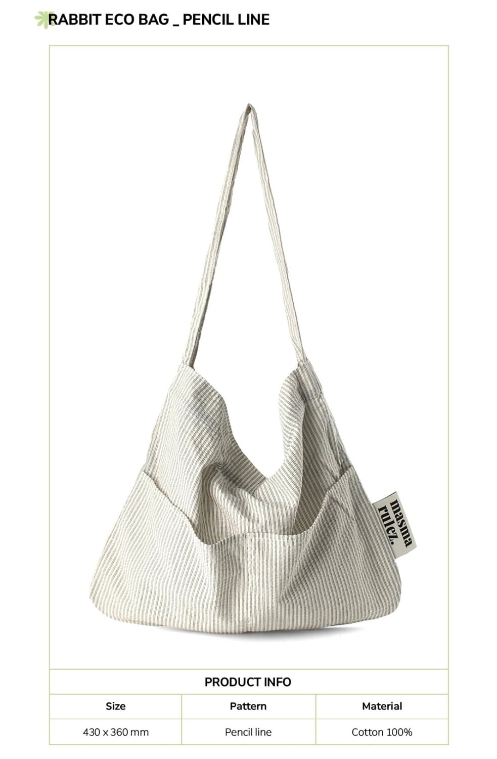 마스마룰즈 에코백 Rabbit eco bag_Pencil line 상품이미지2