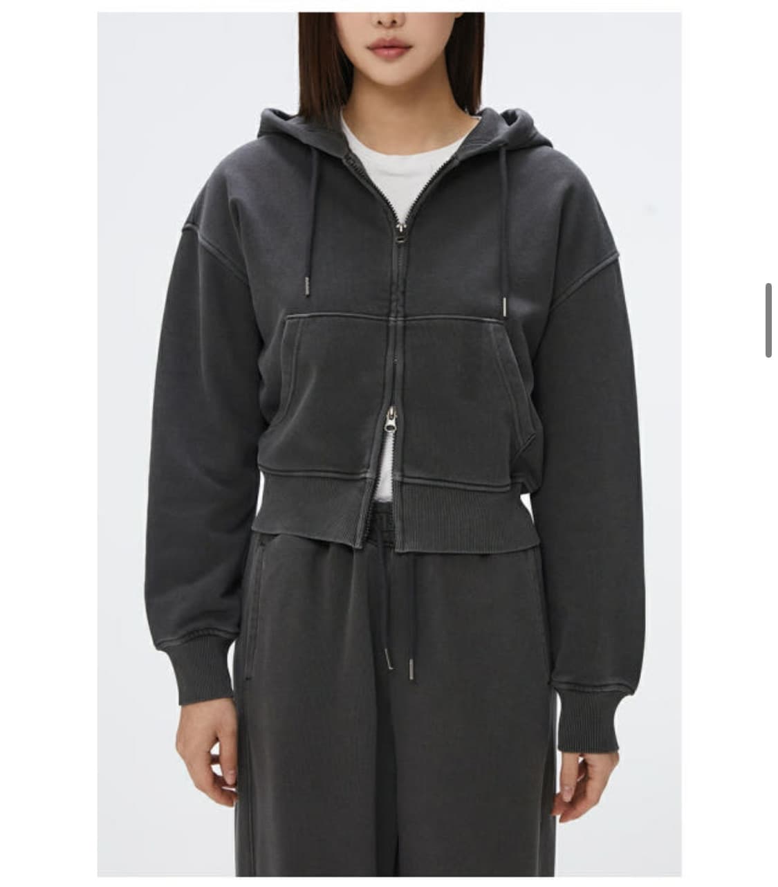 스파오 피그먼트 크롭 후드집업 상품이미지4