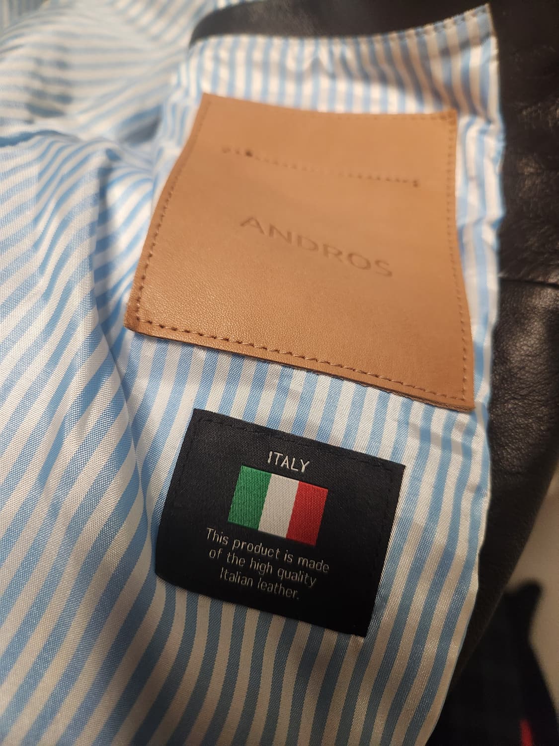 엔드로스(Andros) 이태리 가죽 블레이져 자켓(실측사이즈 확인) 상품이미지3