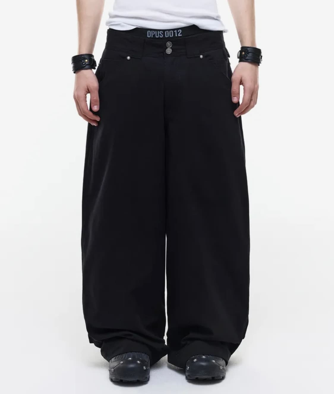 Opus0012 melted cotton pants black 상품이미지2