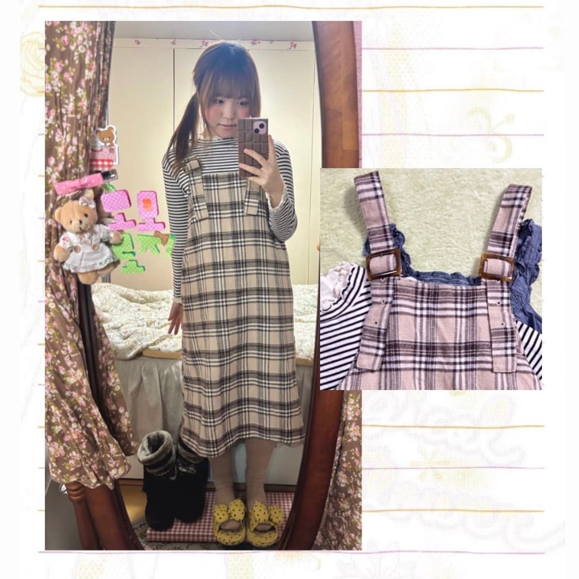 일본 빈티지 후드 노르딕 떡볶이 코트 모리걸코디세트 상품이미지5