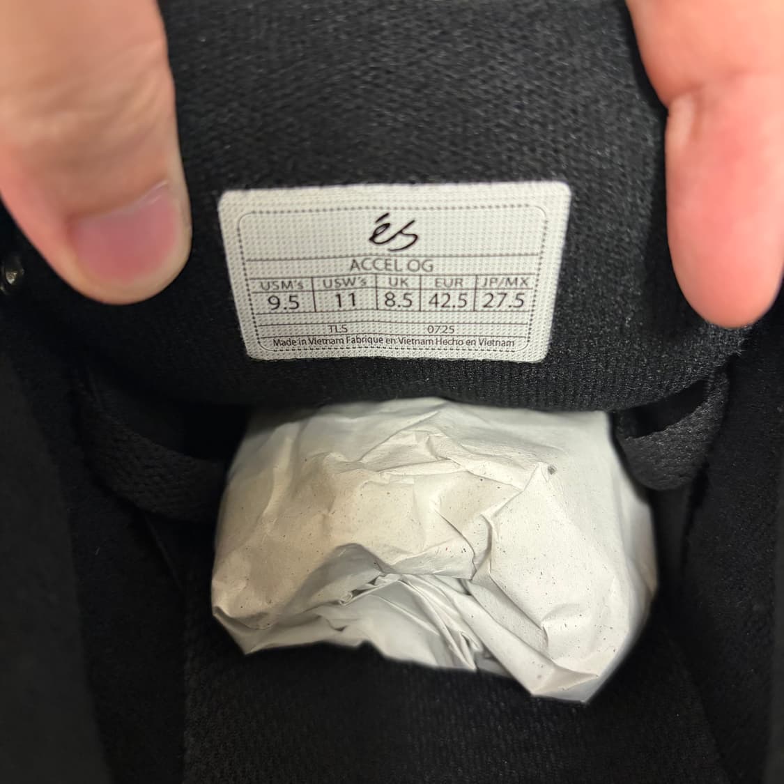 Es 이에스 Accel og 악셀 스케이트 보드화 블랙 새상품 275 상품이미지9