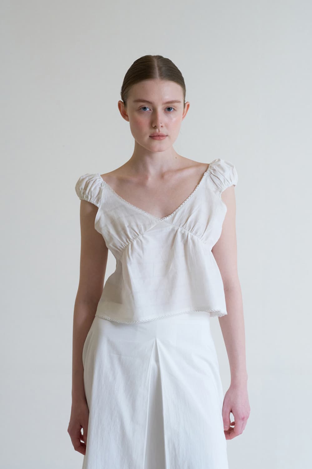 쏘딩키브레드 사라 블라우스(크림) 상품이미지2