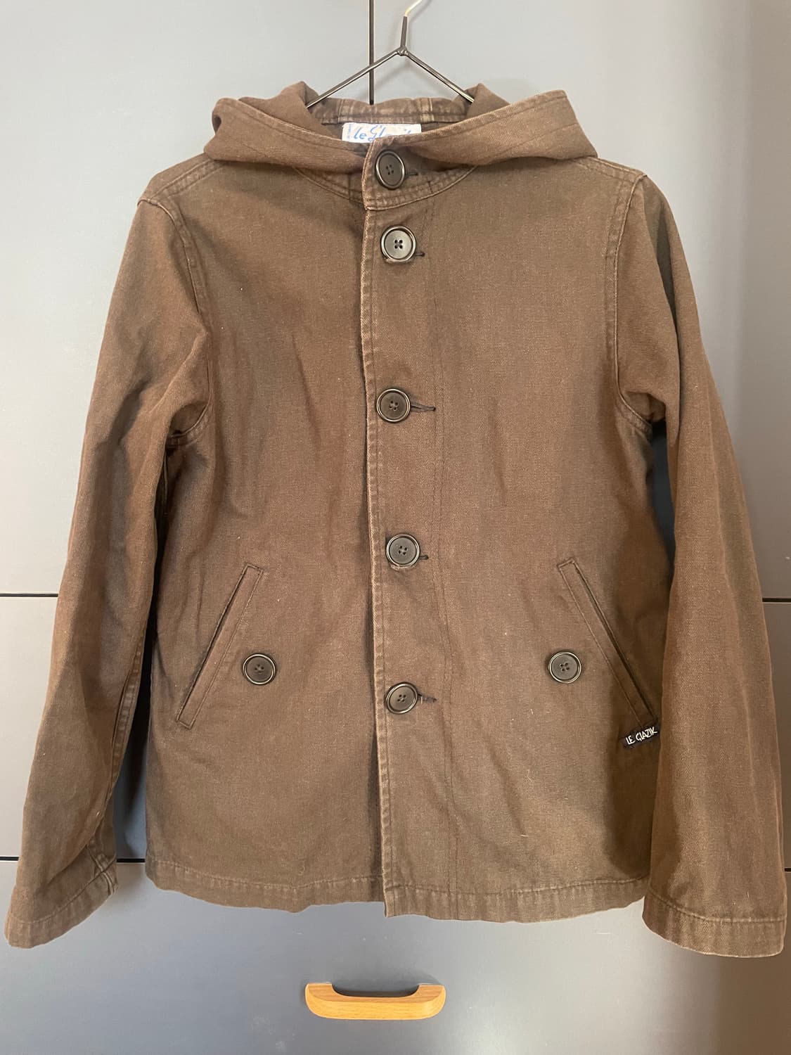 Le Glazik France 빈티지 브라운 모리 하구미  후드자켓 상품이미지1