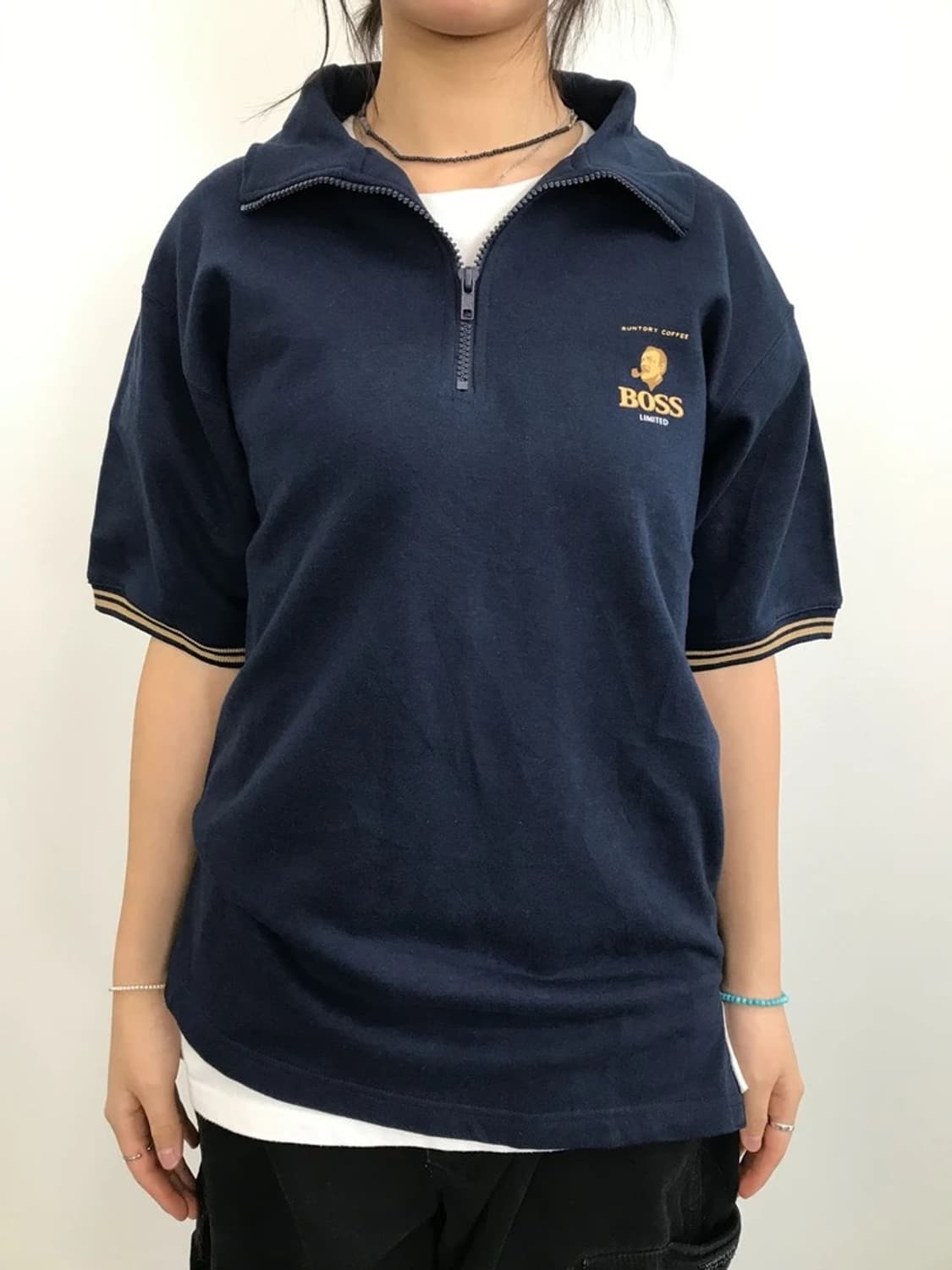 Suntory BOSS Logo Half Zip Polo 상품이미지2