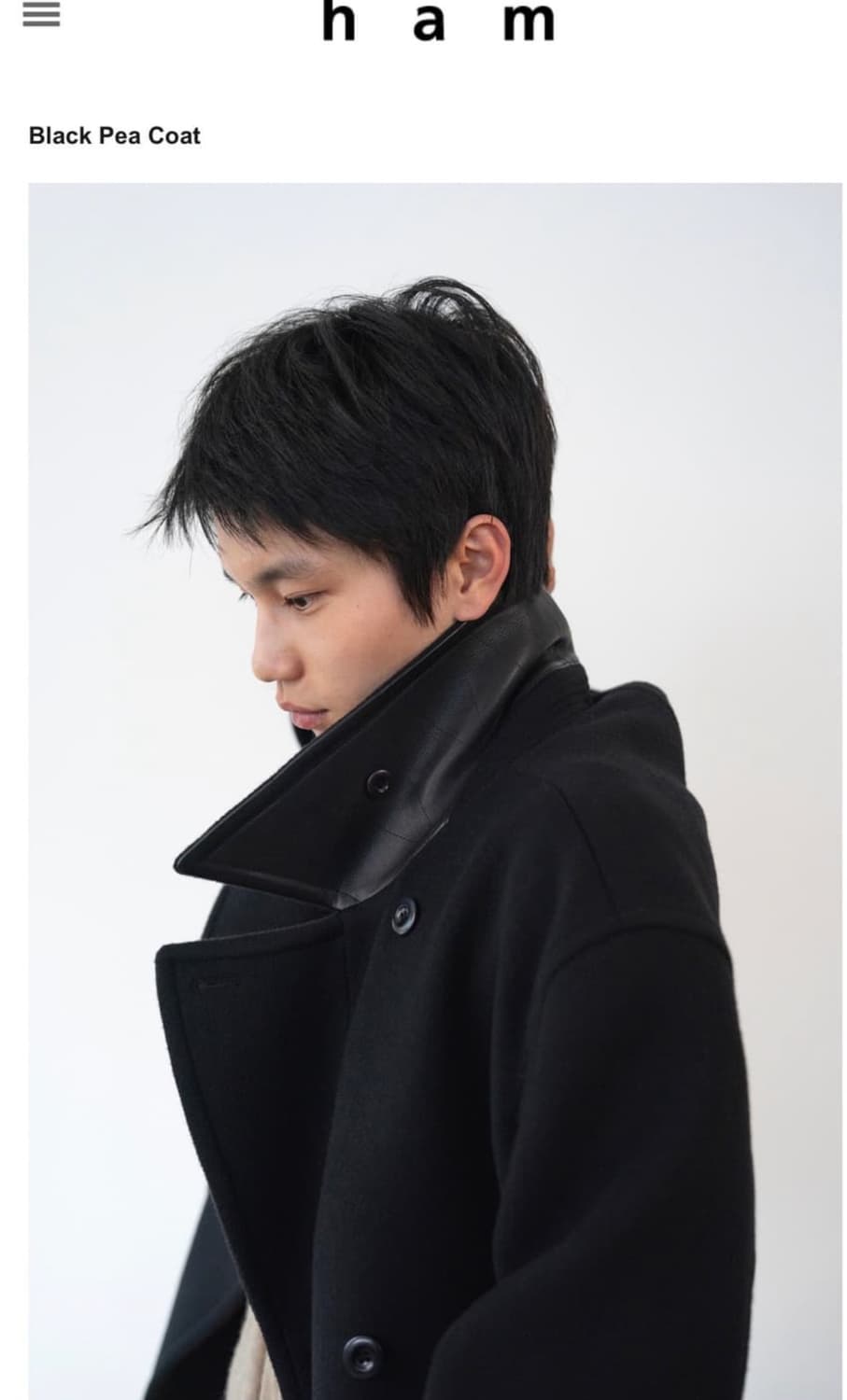 함ham 피코트 블랙 2size 새상품 상품이미지1