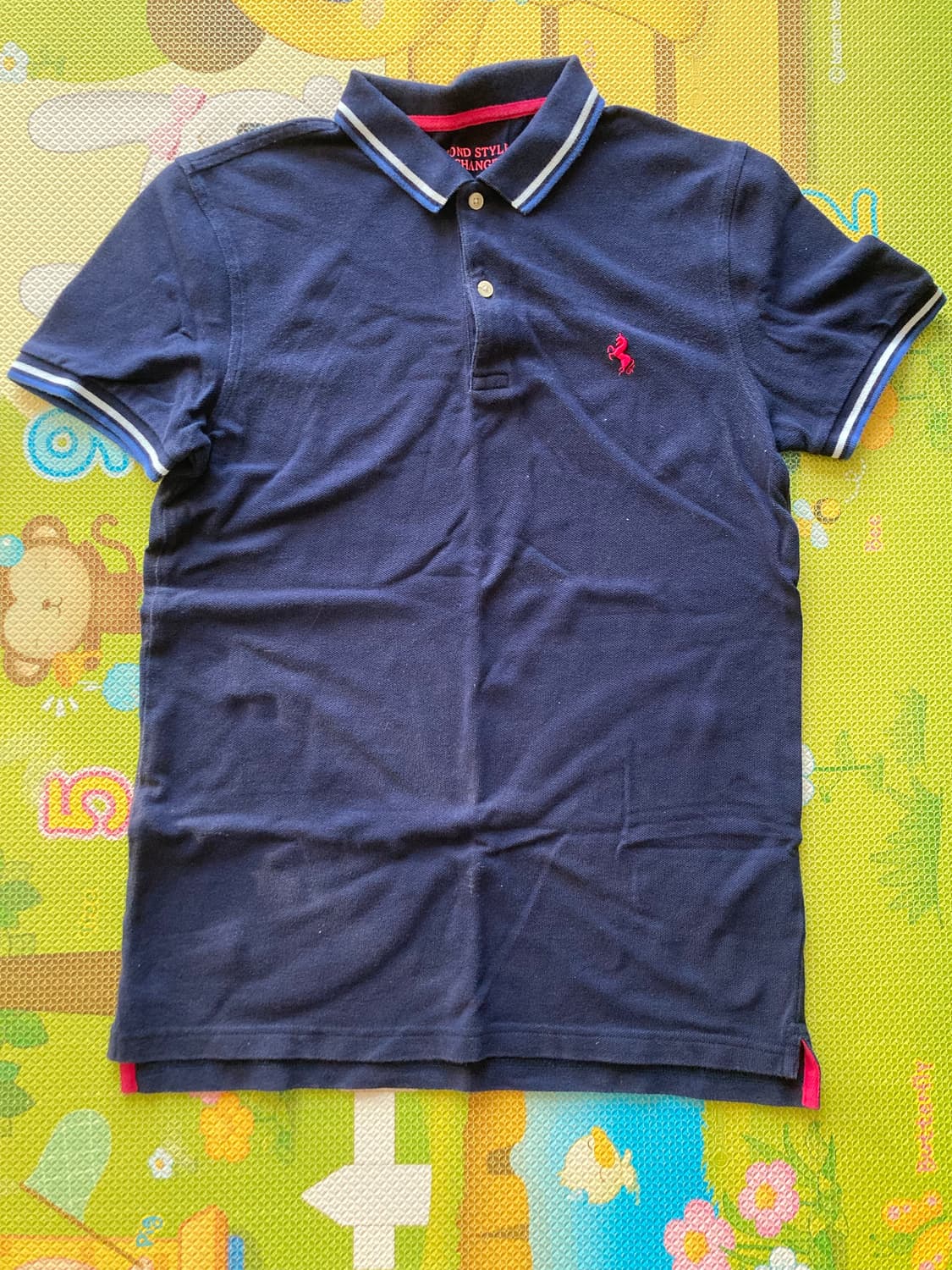 그레이 네이비 S 반팔 반팔티 티셔츠 티 여름티 카라티 판매합니다.  상품이미지3