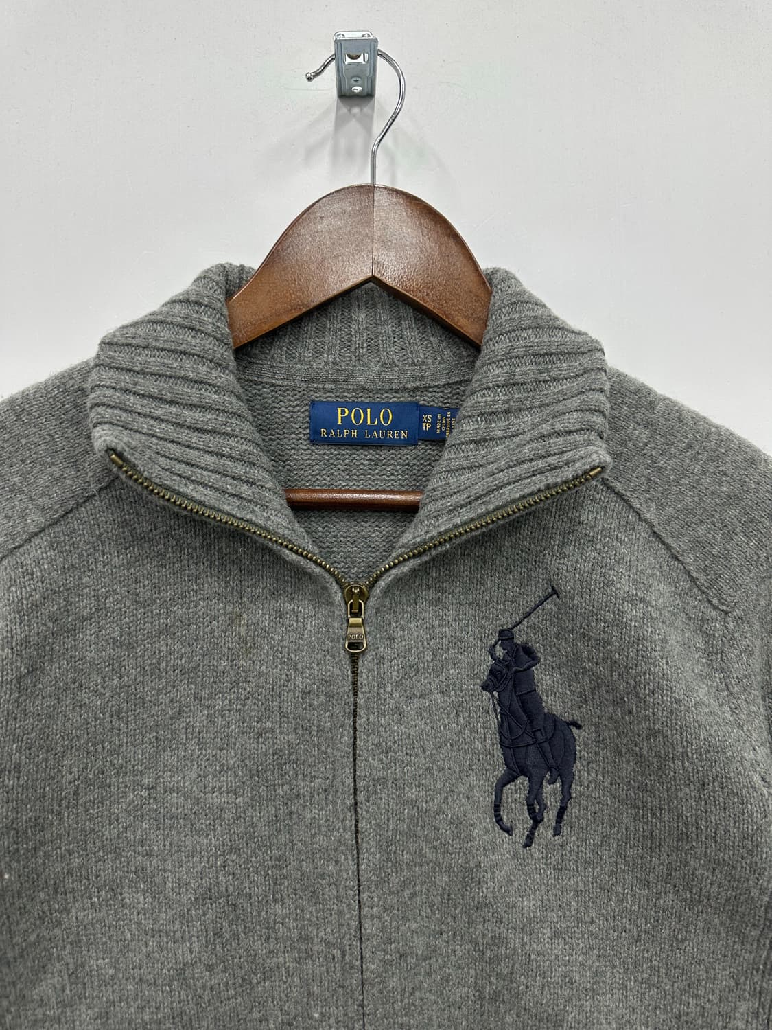 폴로 네이비 빅포니 그레이 니트집업  상품이미지2