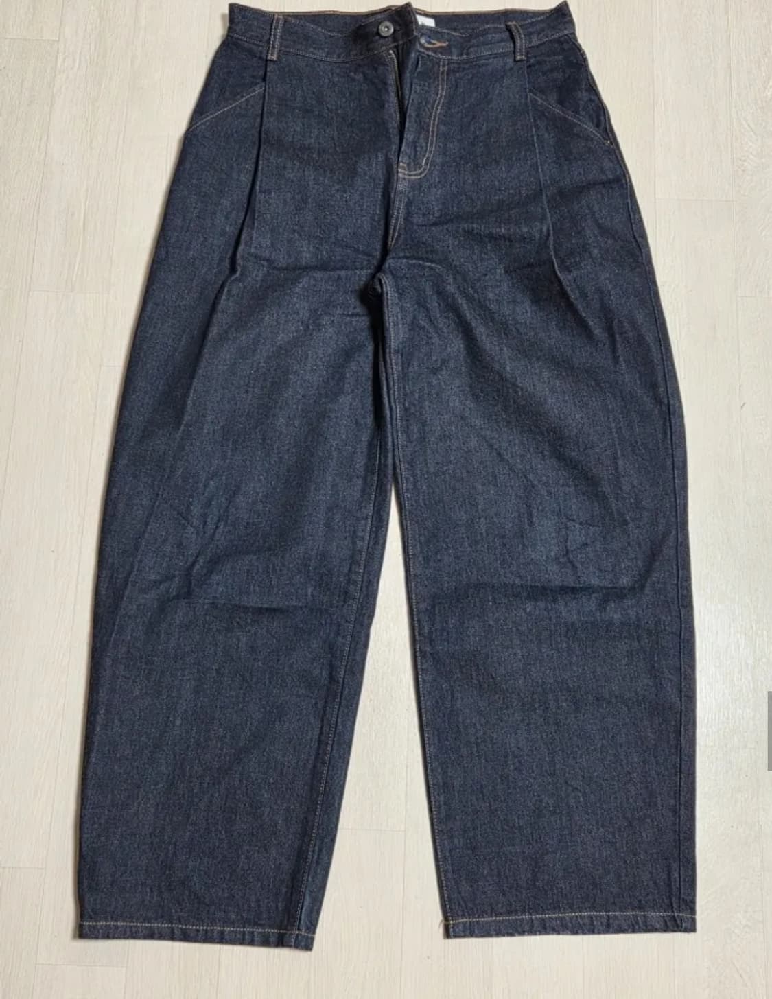 비슬로우 콘밀 딥턱 와이드 데님 28 상품이미지3