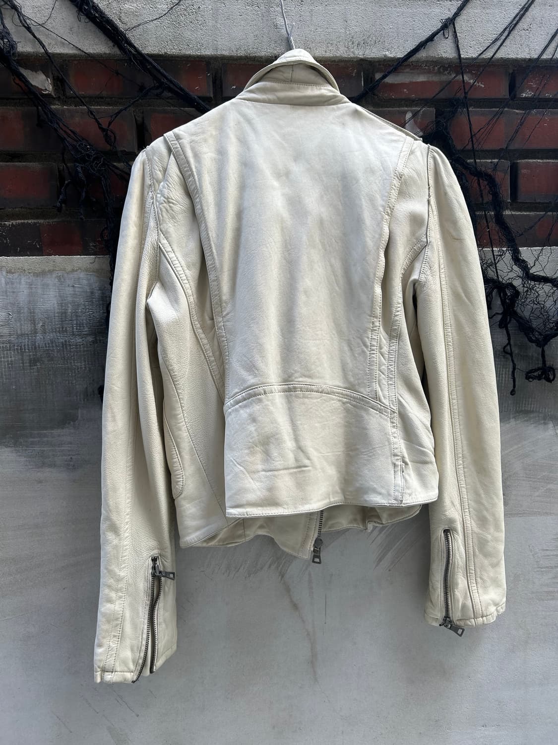 00s VTG 락시크 펑크 화이트 라이더 가죽자켓 상품이미지3
