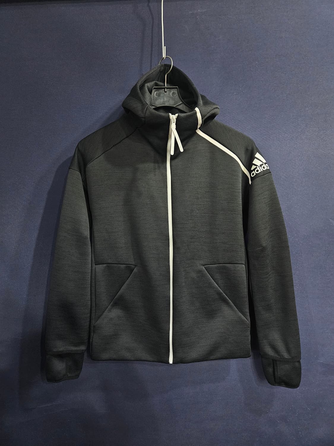 아디다스 블랙차콜 남성 슬림핏 95 후드집업  상품이미지1