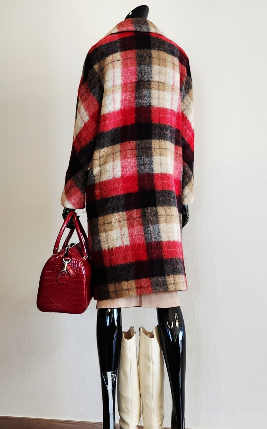 샤틴 레드 체크코트  상품이미지6