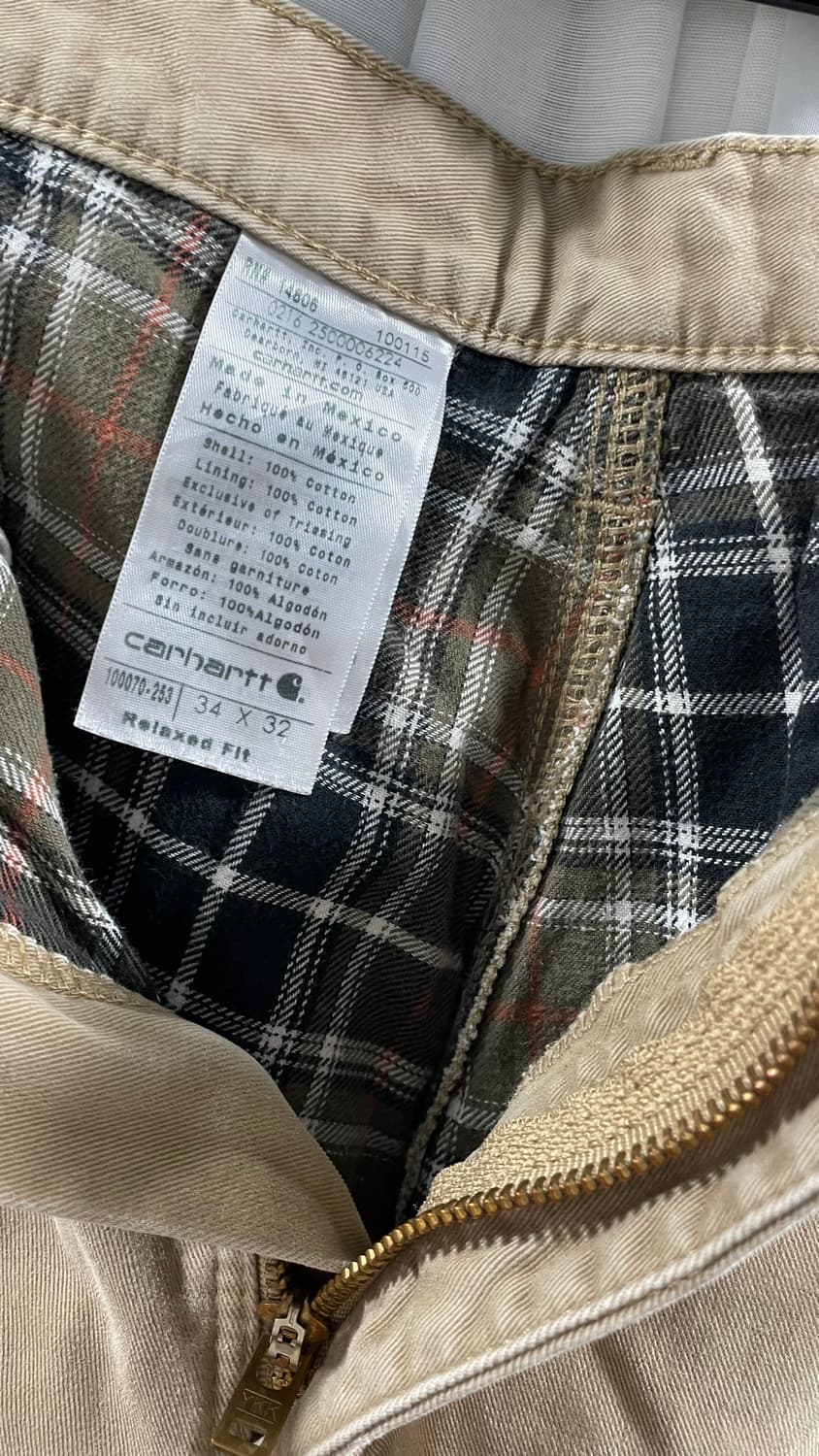 칼하트/ 체크 안감 워크 팬츠/ 34x32 상품이미지10