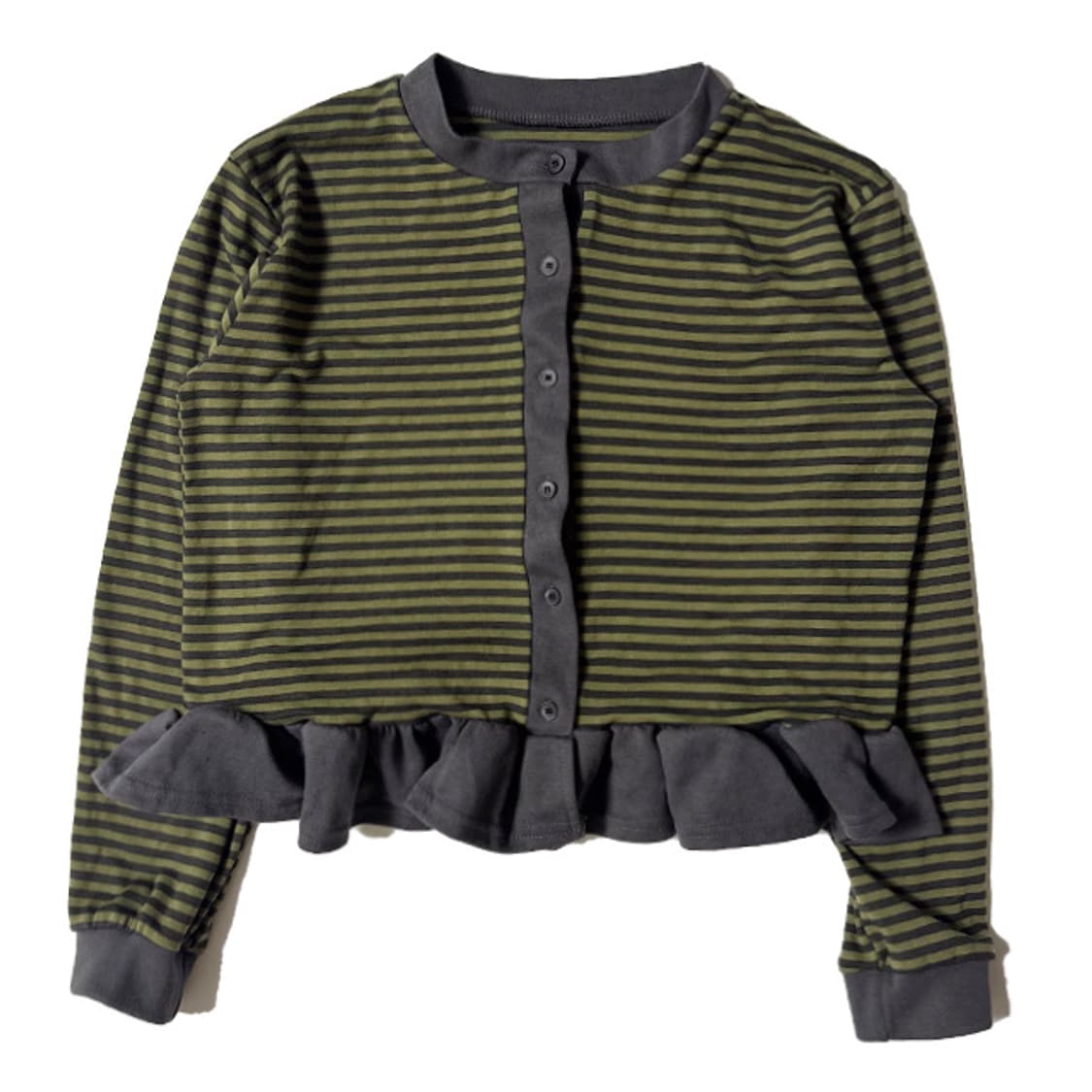 새상품 스트라이프 프릴 가디건 상품이미지1