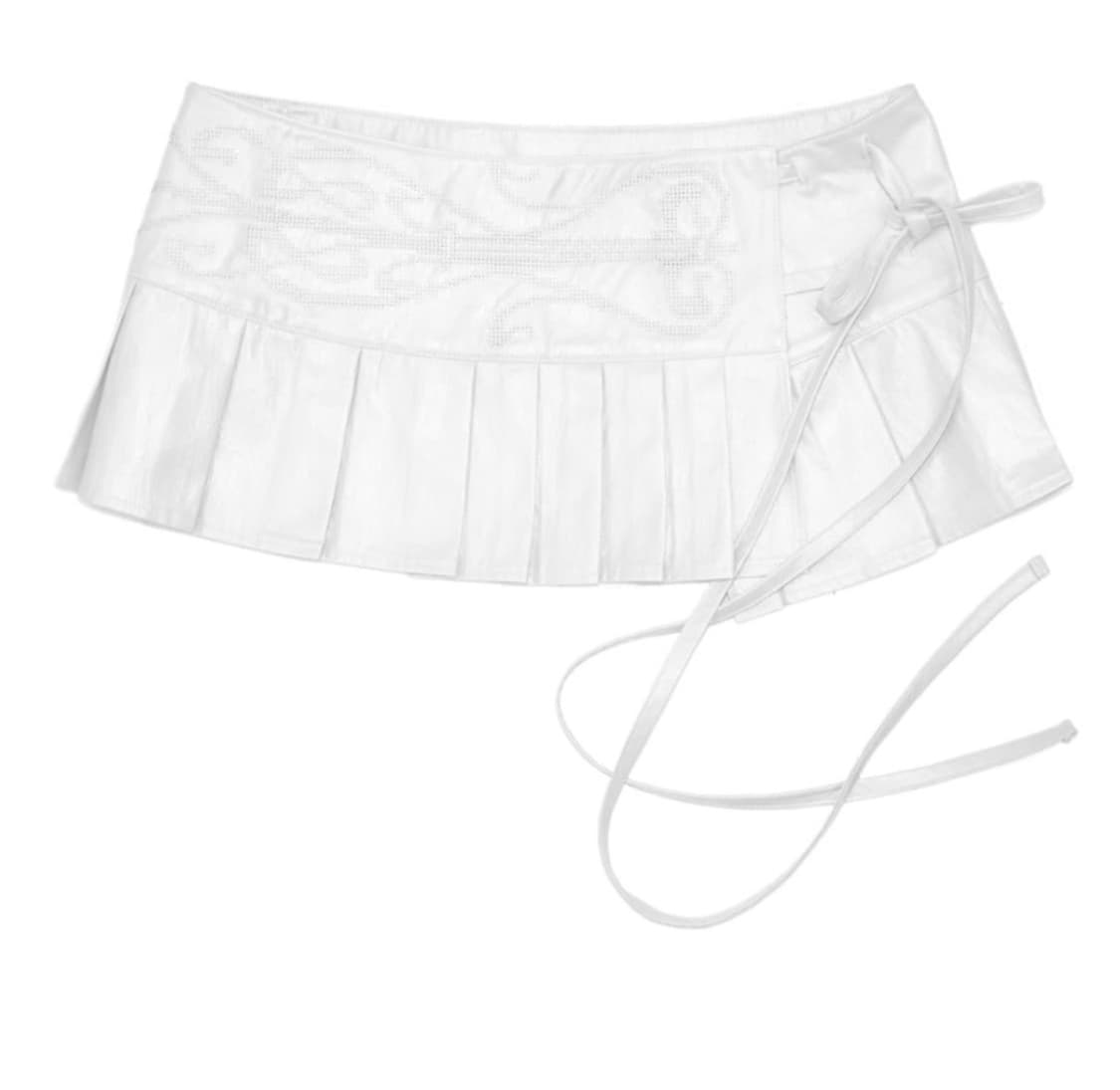 본네 플리츠 랩 스커트 화이트 상품이미지1