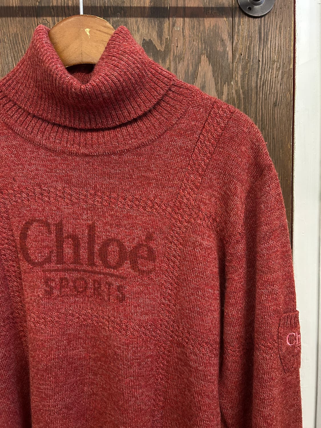 끌로에 정품 버건디핑크 로고니트 상품이미지4