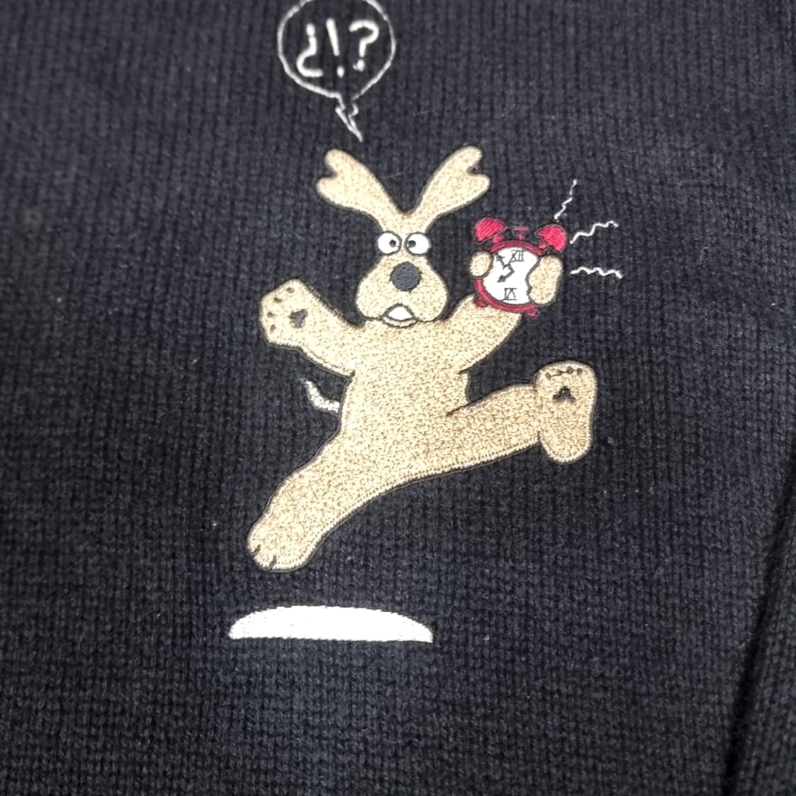 일본제 MU Sports 캐주얼 캐릭터 니트 블랙(105) 상품이미지3