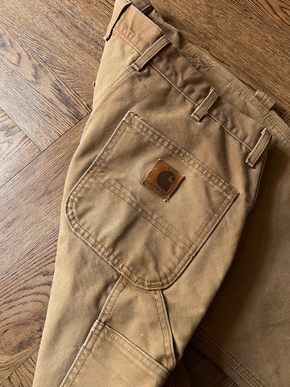 [33]칼하트 USA 체크 라이닝 브라운 싱글니 카펜터 워크 팬츠 상품이미지7