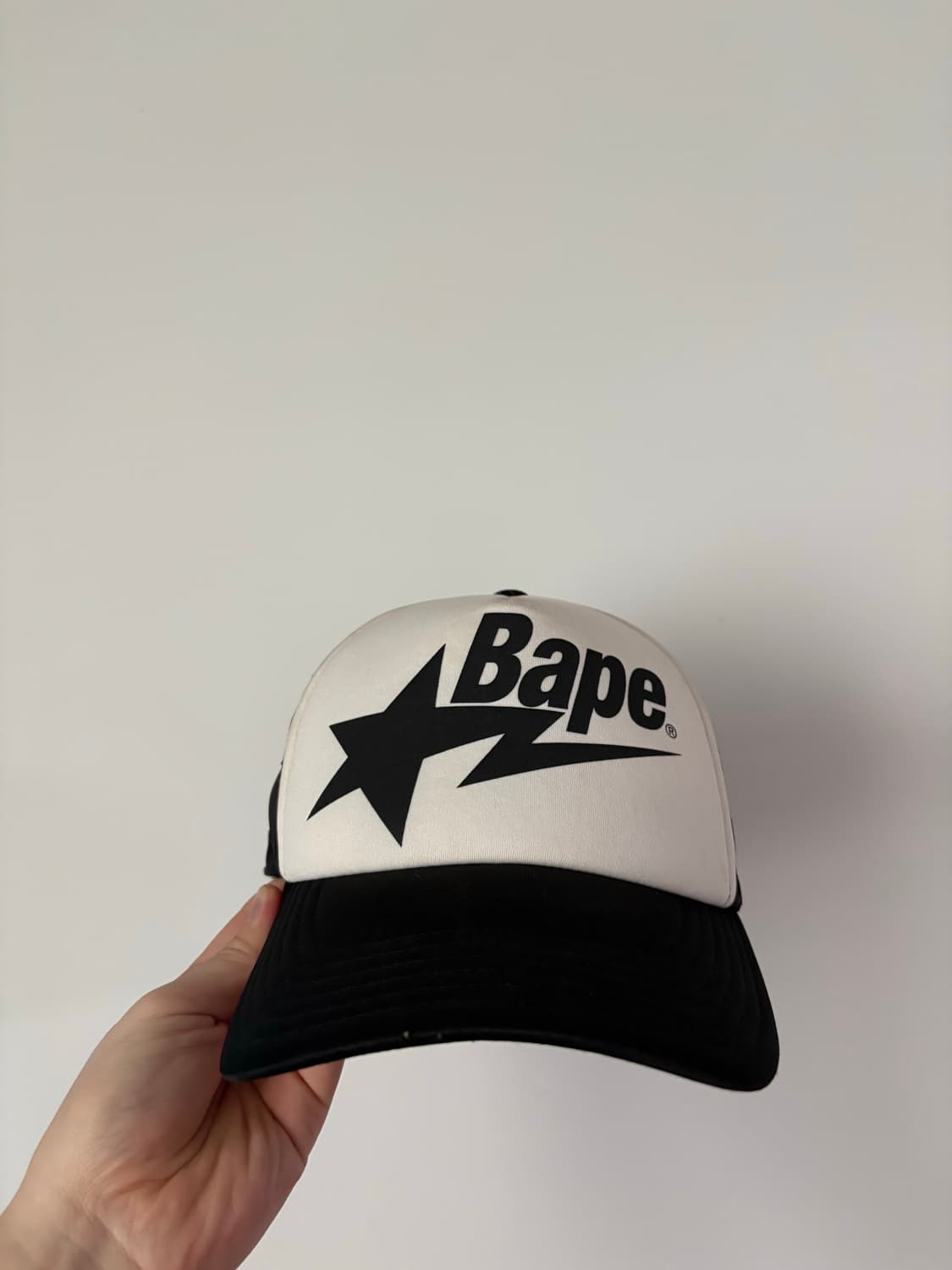정품)베이프 스타 메쉬캡 블랙 상품이미지1