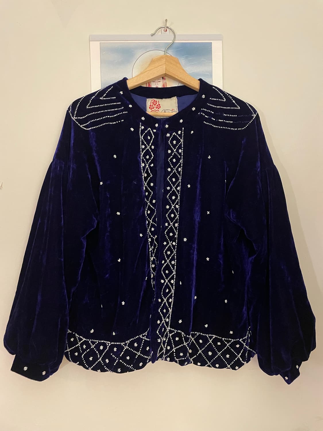 빈티지 벨벳 비즈 가디건 상품이미지1