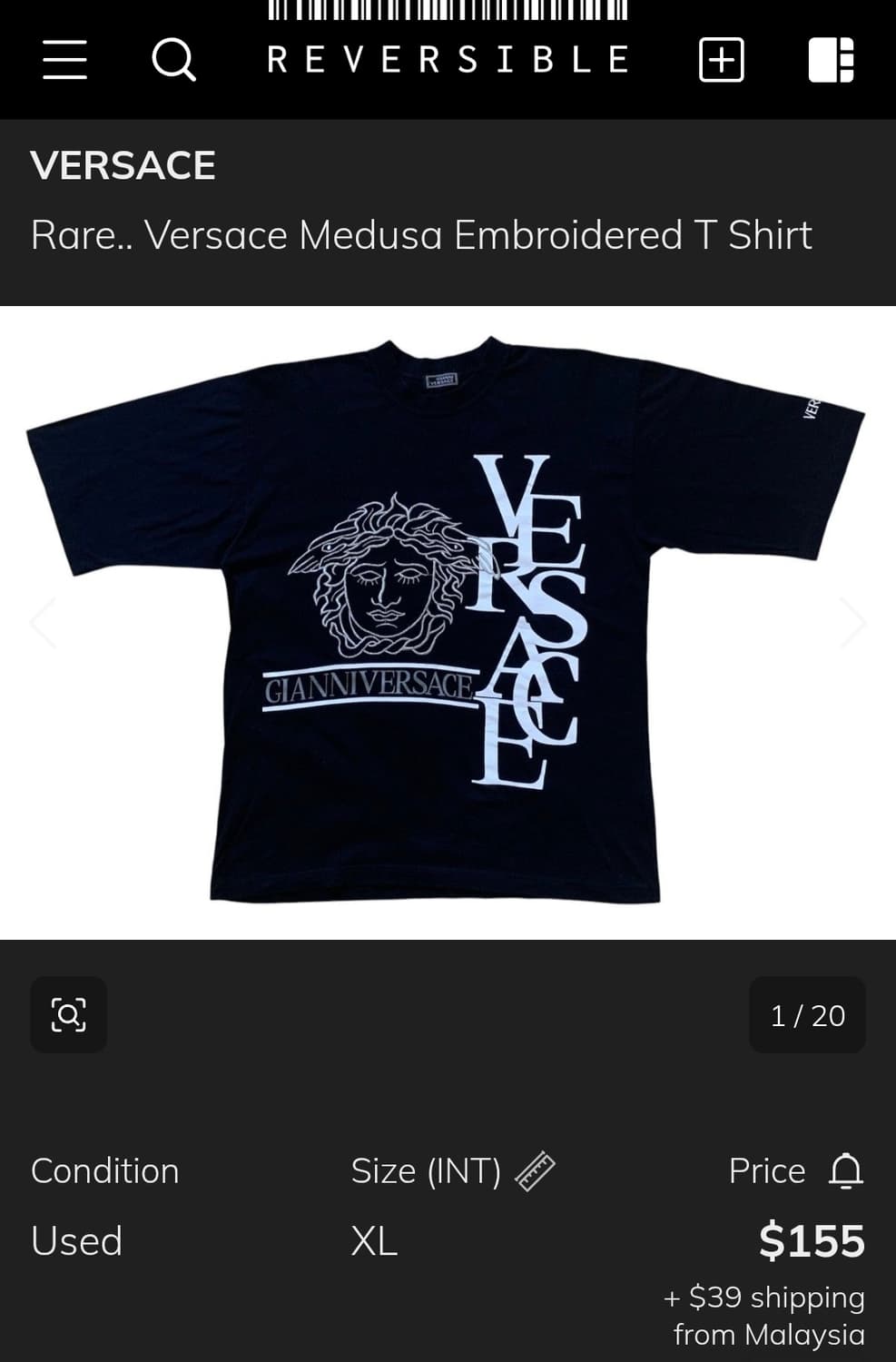베르사체 VERSACE 메두사 엠브로이더리드 반팔 티셔츠 L 상품이미지8