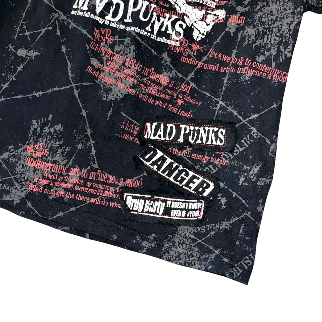 MAD Punks 매드펑크 프린팅 패치반팔티 펑크갸루y2k 상품이미지3