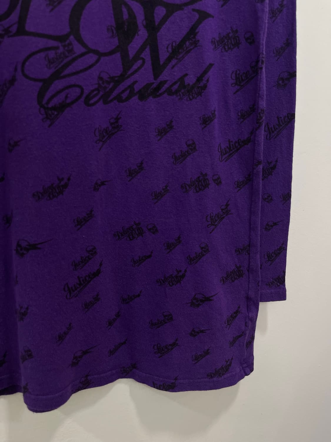 락펑크 스컬 번개 프린팅 U넥 롱슬리브 티셔츠 상품이미지4