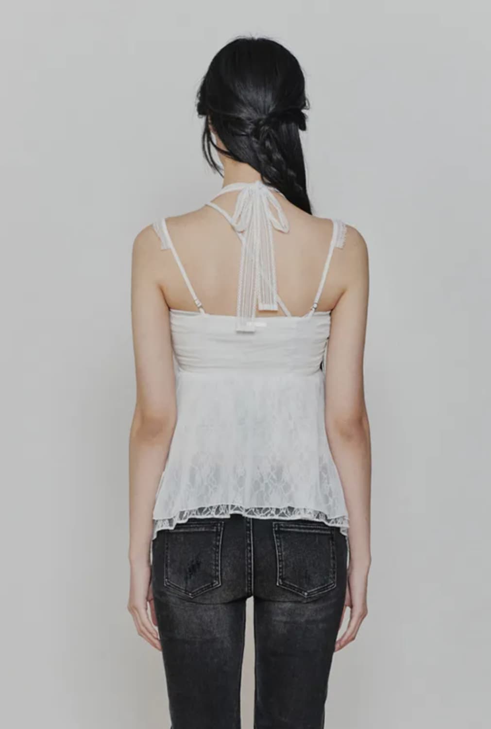 [새상품,카리나착용] 페인오어플레져 셔링 탑 white 상품이미지3