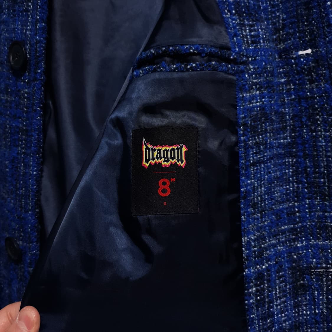 에잇세컨즈 X 지드래곤 GD 오버사이즈 체크 맥 코트 자켓 블루 실측 M 상품이미지8