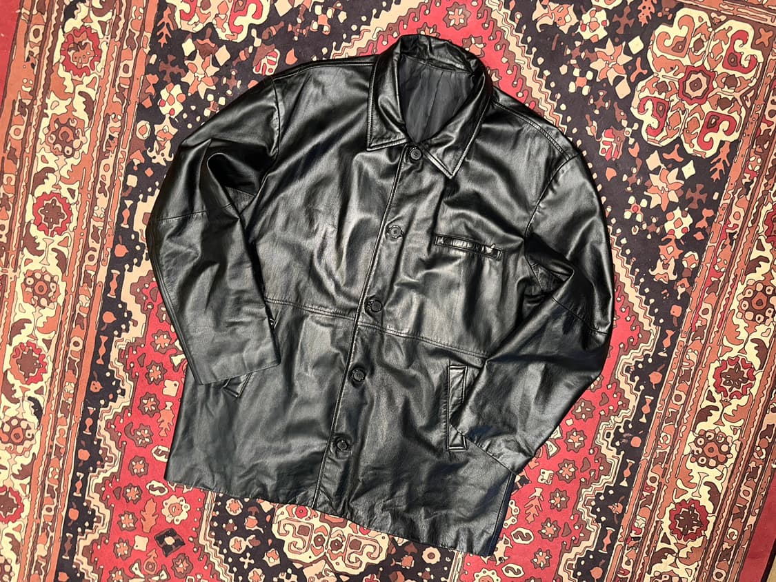 ( 2XL ) 가죽카코트 가죽자켓 레더자켓 워크웨어 아메카지 소가죽 상품이미지1