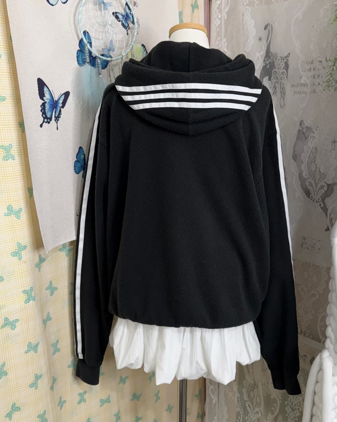 아디다스 블랙 파이어버드 뽀글이 후드티 상품이미지7