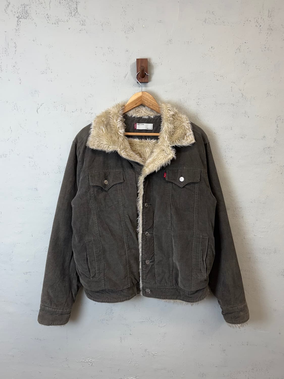 리바이스 코듀로이 쉐르파 트러커 자켓 카키 상품이미지1