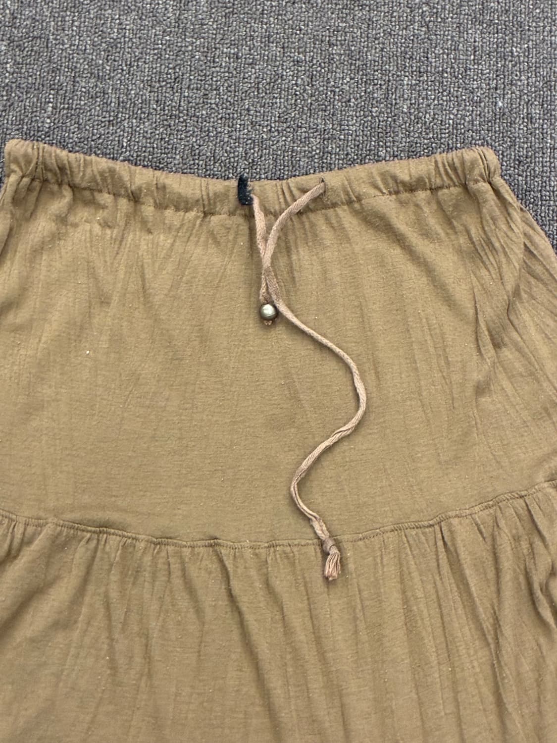 M)Japanese vintage 여성 에스닉 갈색 롱 스커트 상품이미지4