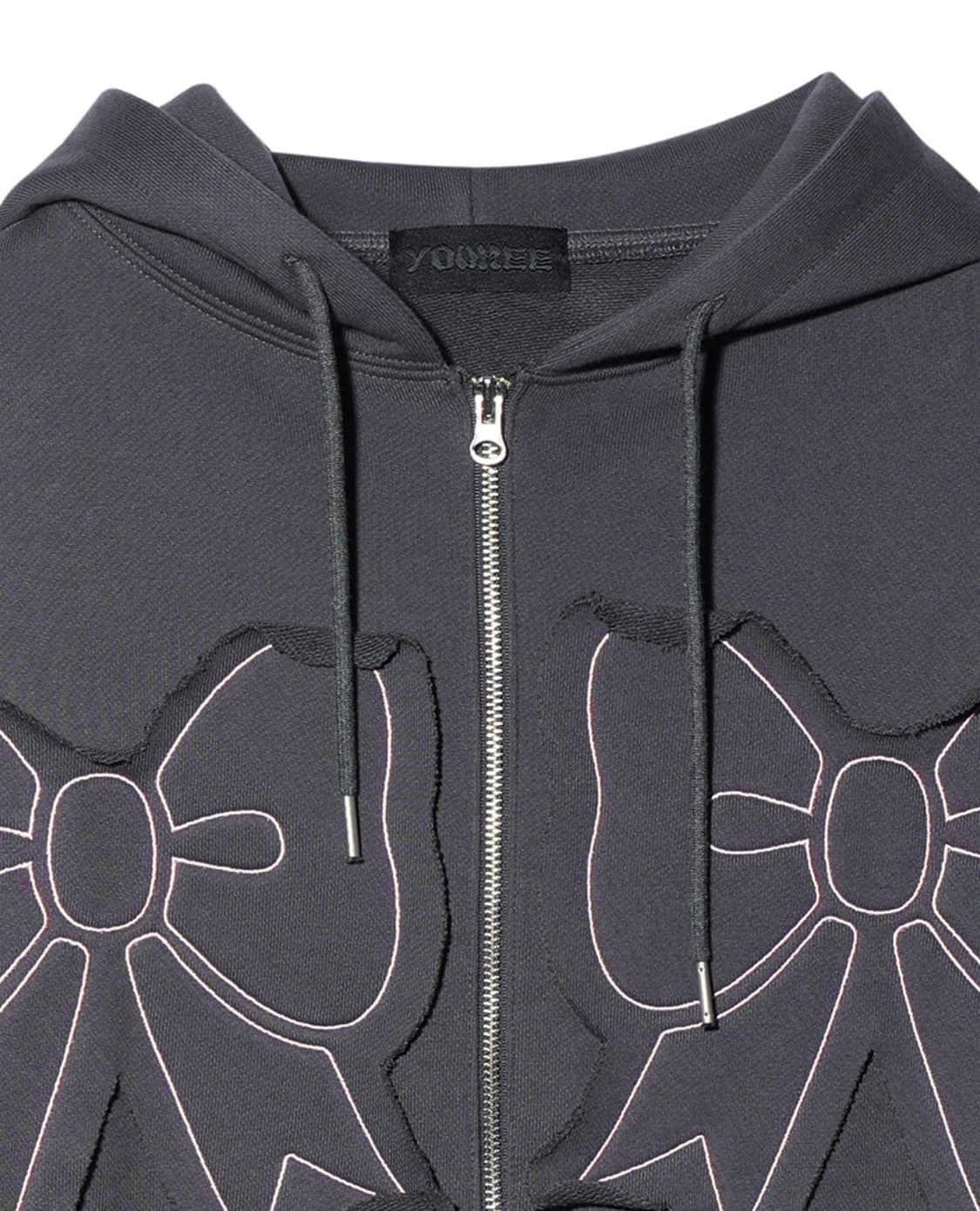 유희 리본 후드 집업 차콜 상품이미지2