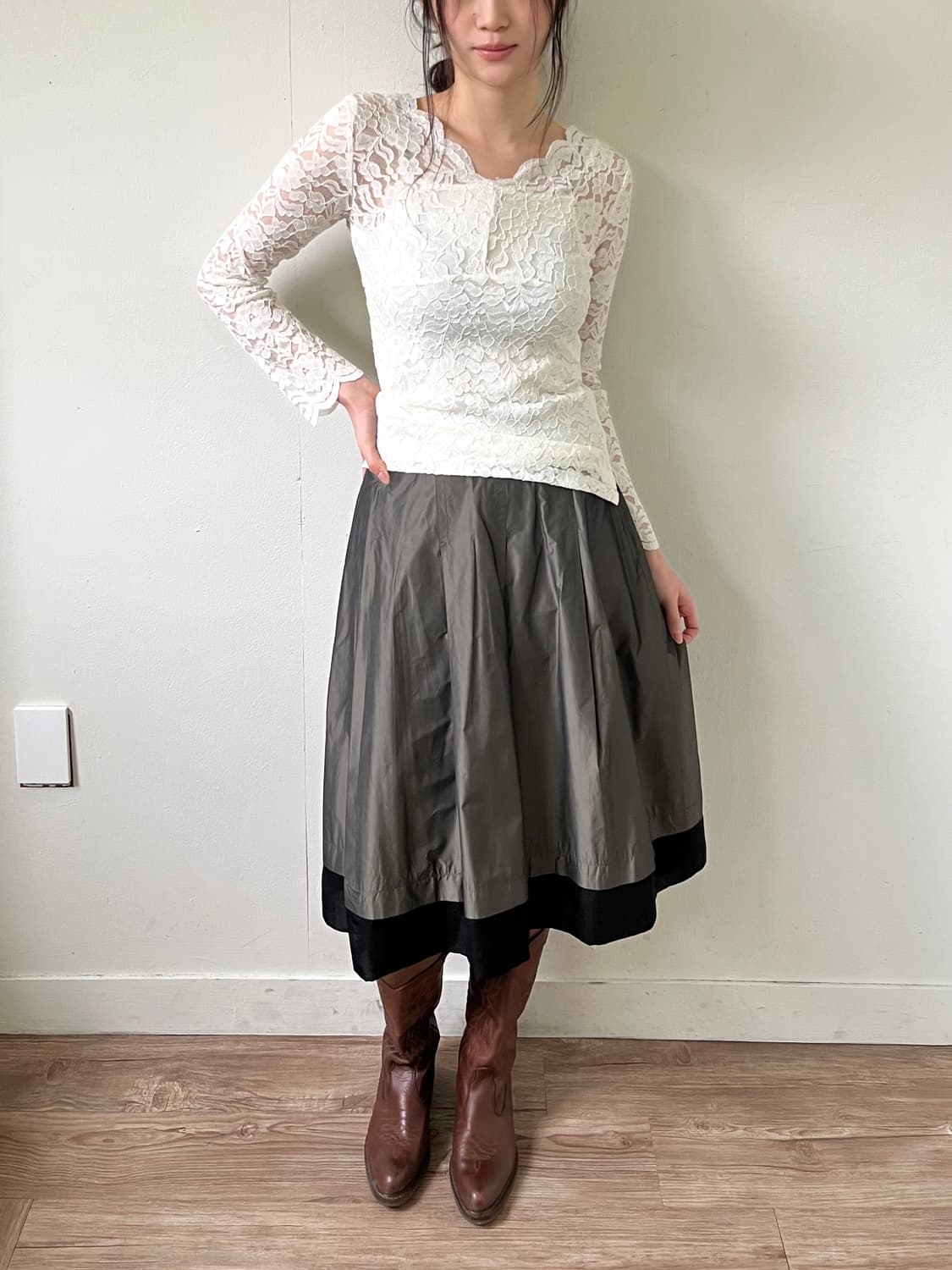 ECLIPSE 레이어드 스커트 상품이미지7