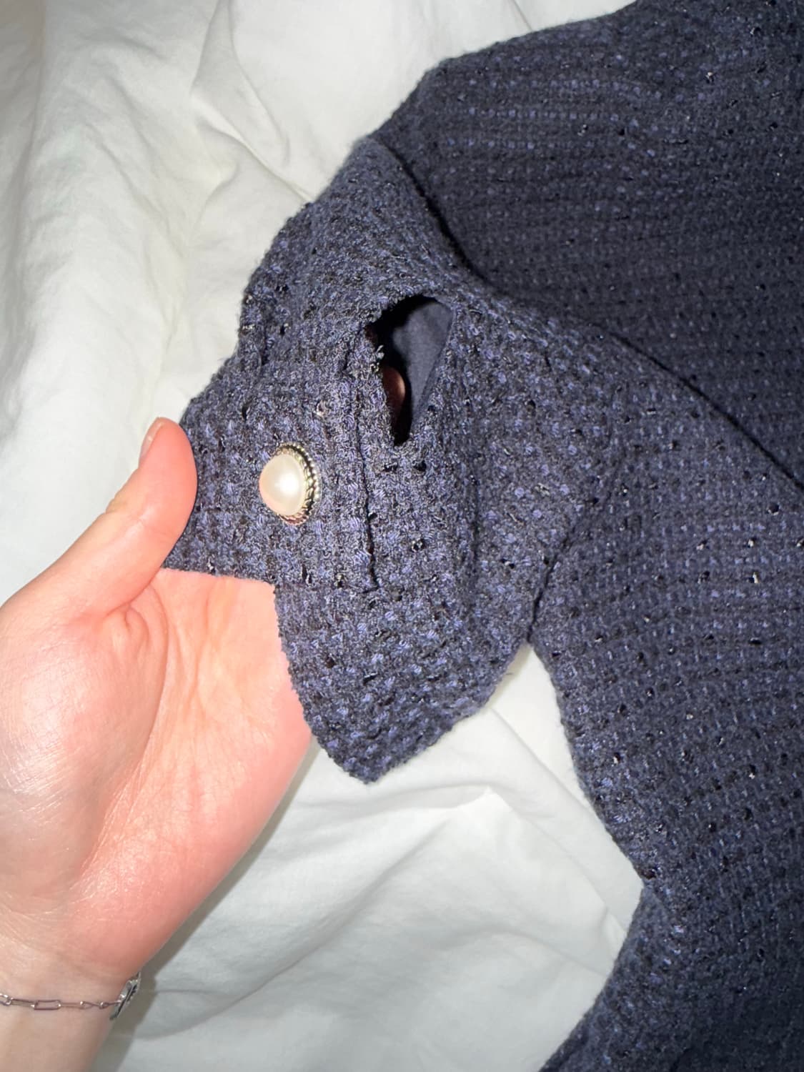 시야쥬 트위드 점프수트 네이비 상품이미지3